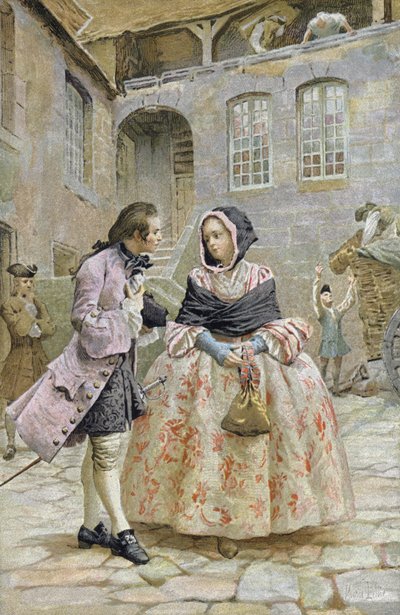 First Encounter Between the Chevalier des Grieux and Manon by Maurice Leloir